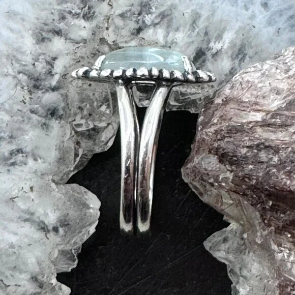 Carolyn Pollack Sterling Elongated Oval Moonstone Decorated Ring For Women